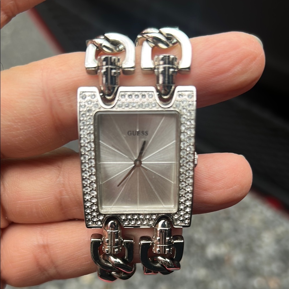 Guess Silver Women's Watch with Crystal Accents
